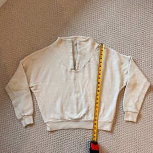 Perfectwhitetee Cream 1/4 zip Sweatershirt